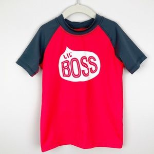 The Children’s Place - 5T Short Red & Gray Lil Boss Rashguard